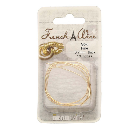 RFW14GF 0.7mm Fine French Wire Gold Colour Gimp Bullion Wire
