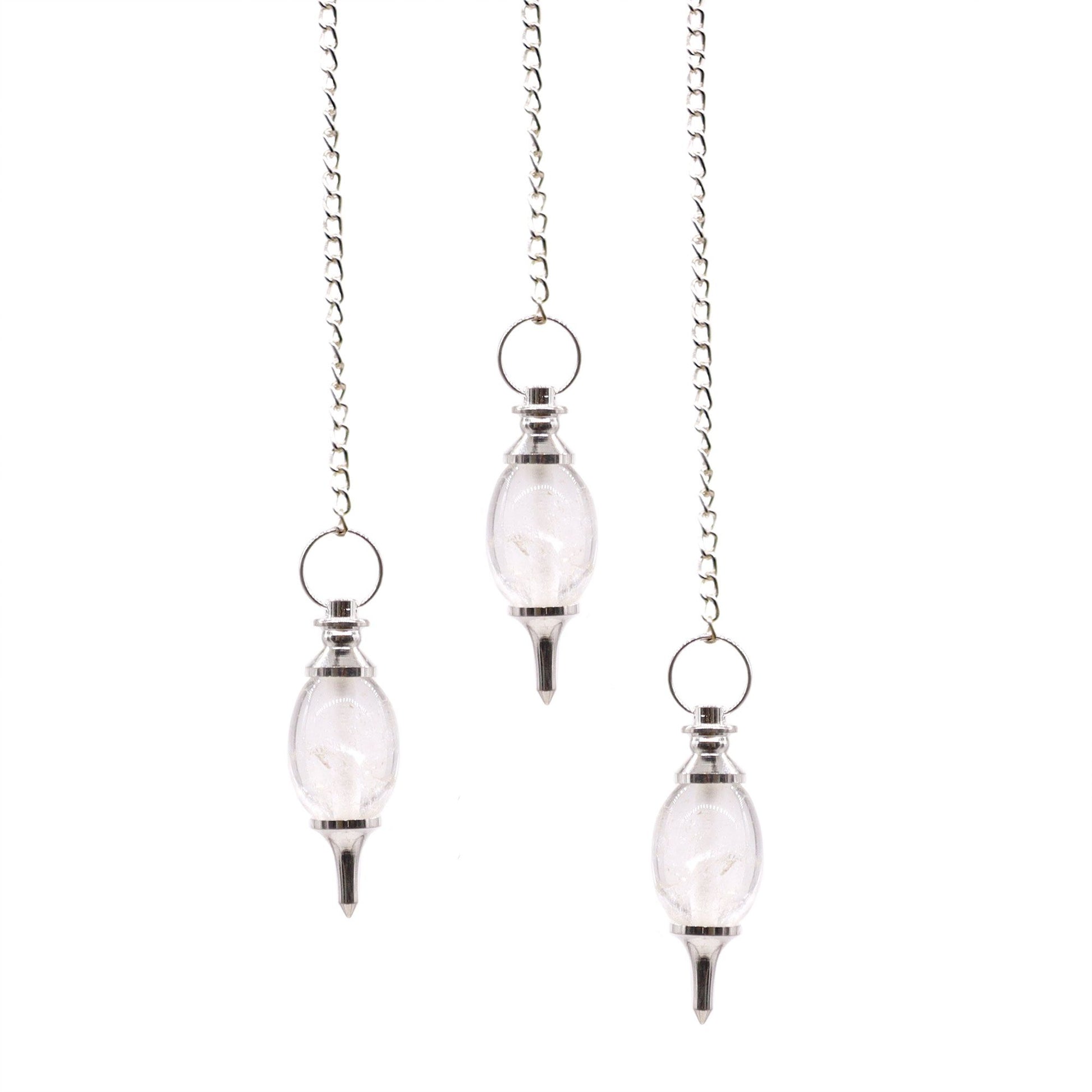 Rock Quartz Lingam Shaped Gemstone Pendulum