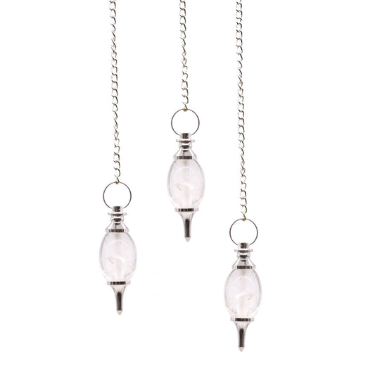 Rock Quartz Lingam Shaped Gemstone Pendulum
