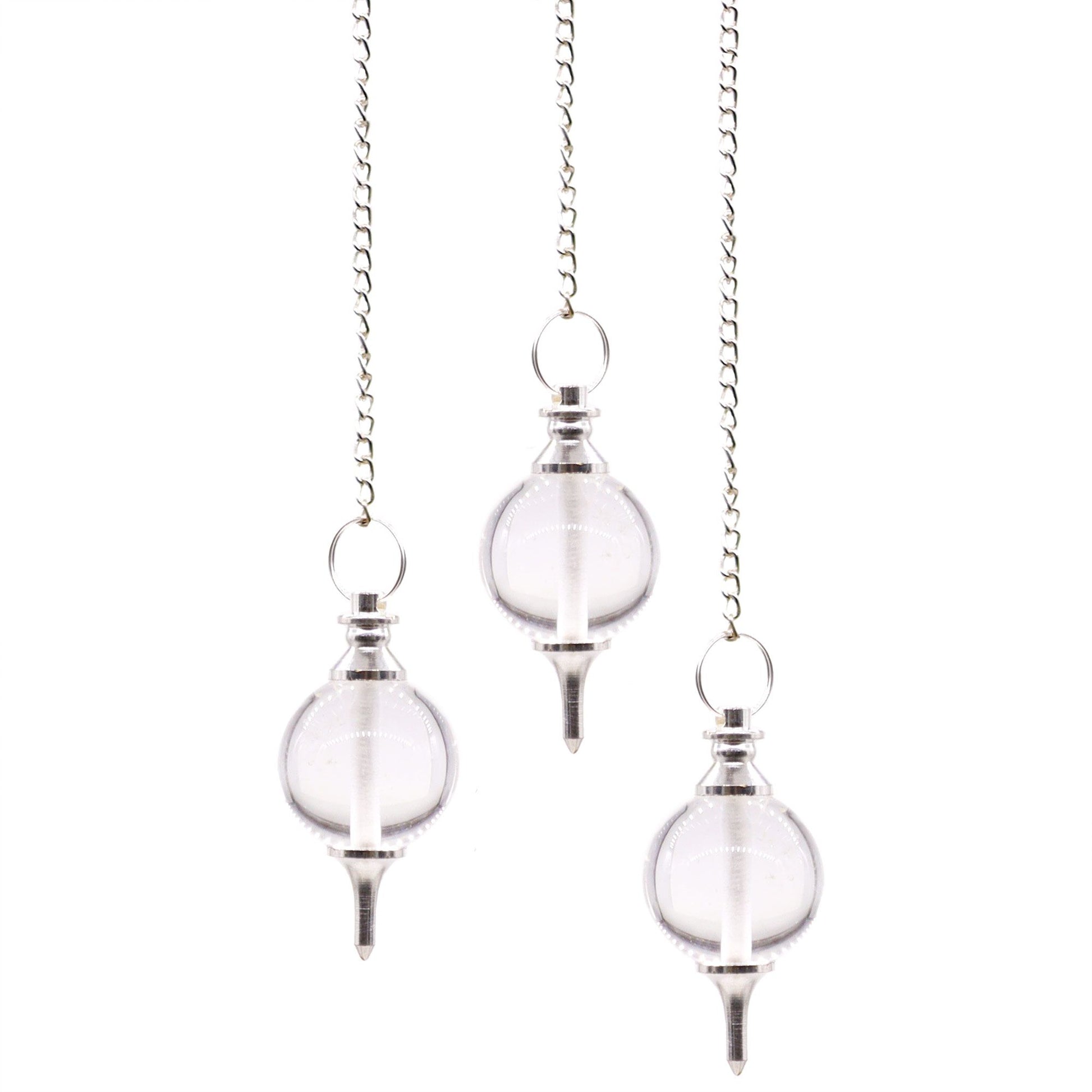 Rock Quartz Sphere Pendulum - One Pendant