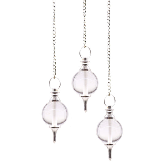 Rock Quartz Sphere Pendulum - One Pendant