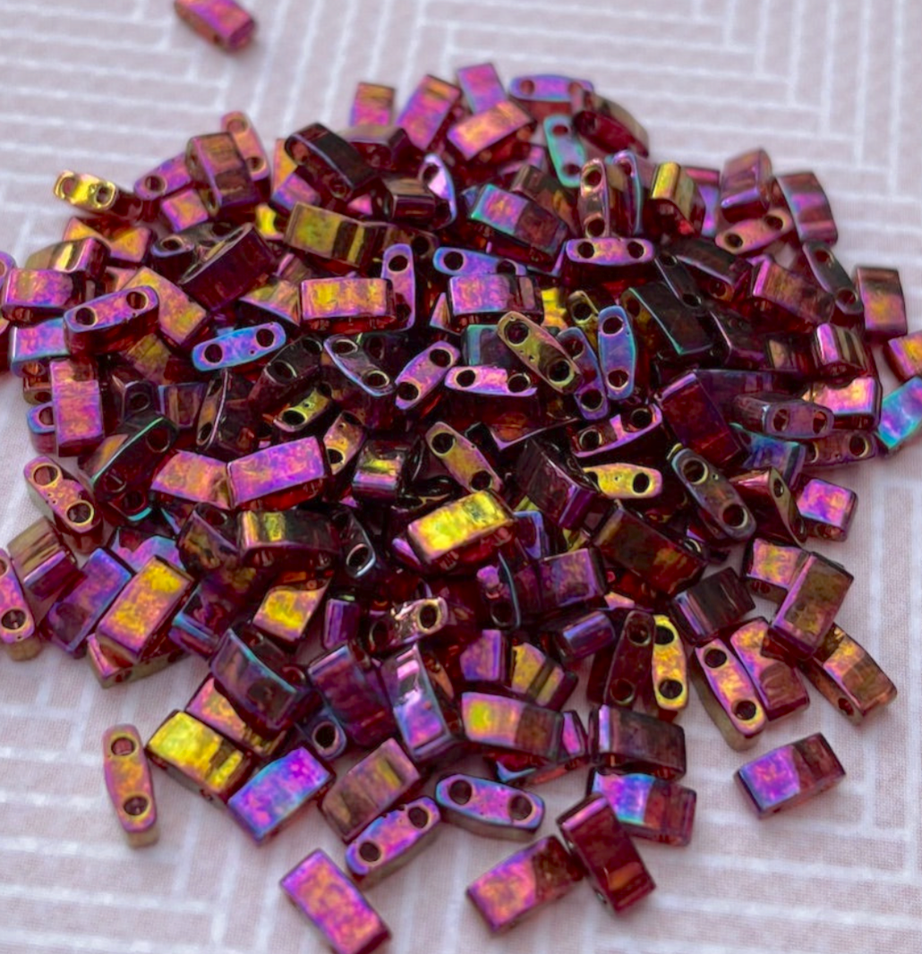 Rose Gold Luster Miyuki Half Tila Beads - 8 grams