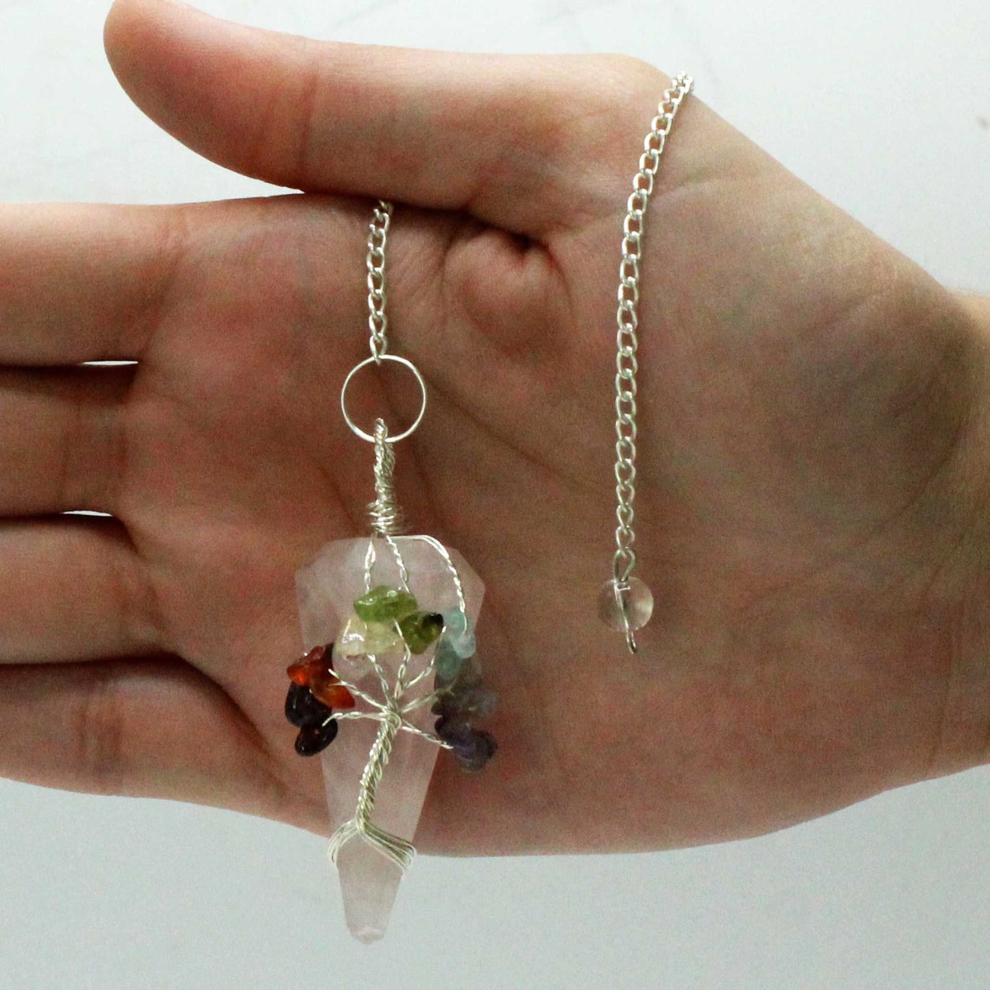 Rose Quartz Magic Seven Chakra Pendulum