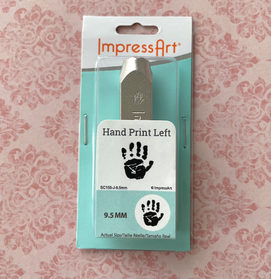 Hand Print Left 9.5mm Design Stamp for Metal Stamping by ImpressArt