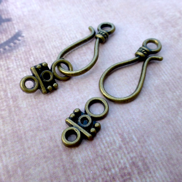 Bronze Colour Hook and Eye Clasps Pack of 10 Sets