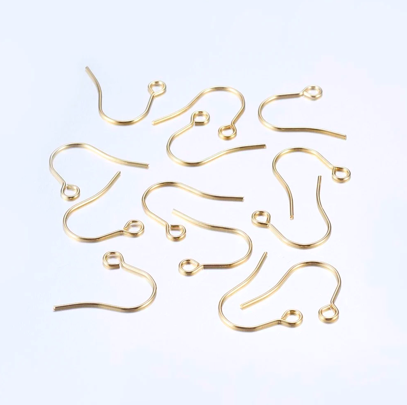 Gold Colour Stainless Steel Ear Wire Ear Hooks Earring jewellery making Findings Pack of 20