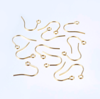 Gold Colour Stainless Steel Ear Wire Ear Hooks Earring jewellery making Findings Pack of 20