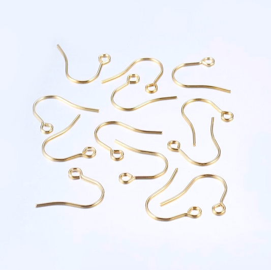Gold Colour Stainless Steel Ear Wire Ear Hooks Earring jewellery making Findings Pack of 20