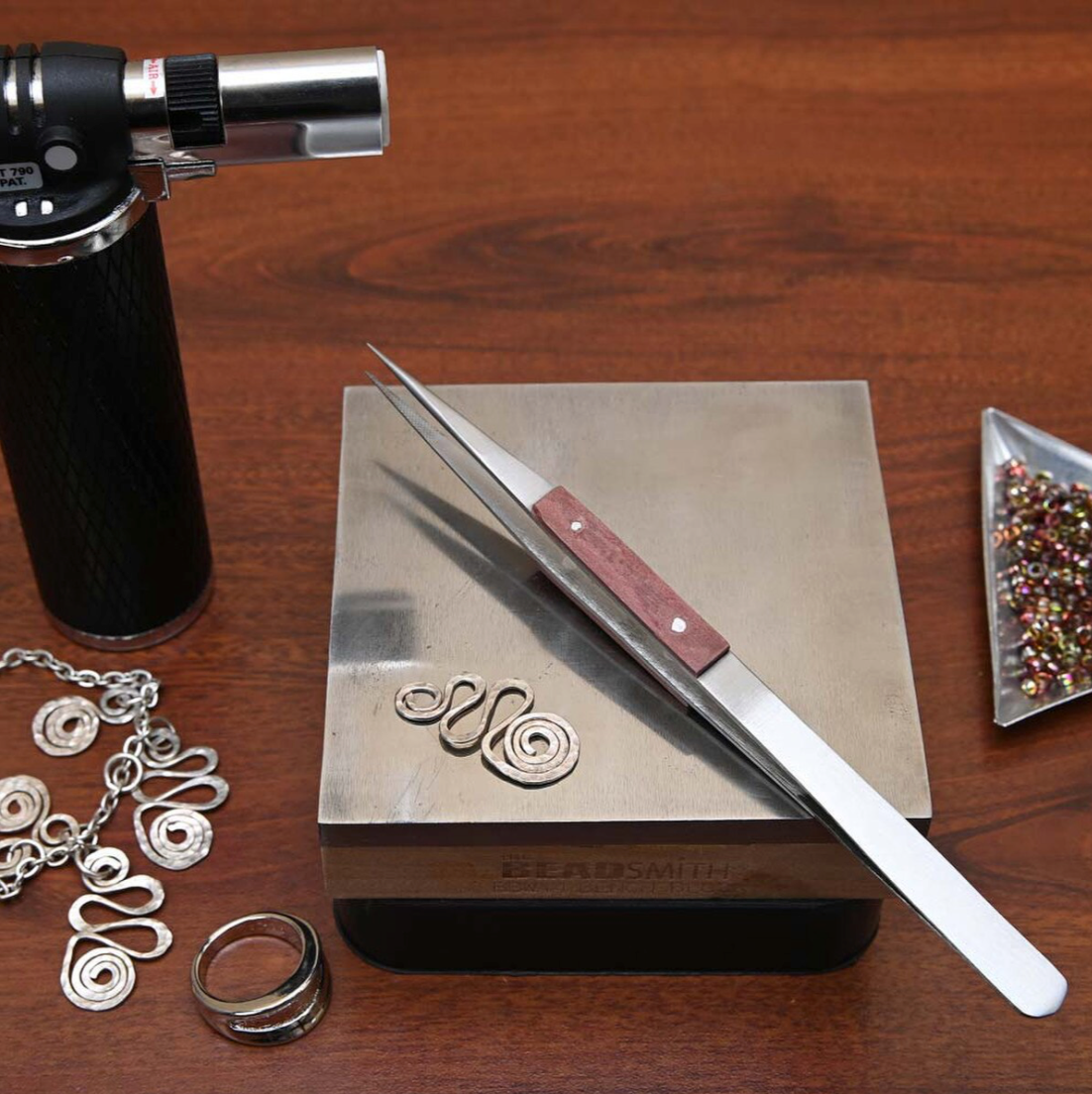 Fine Serrated Tips Soldering Fibre Grip Tweezers