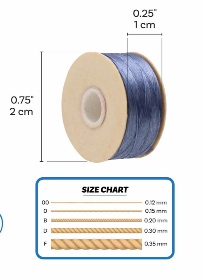 Royal Blue Nymo Beading Thread Size B - One Bobbin