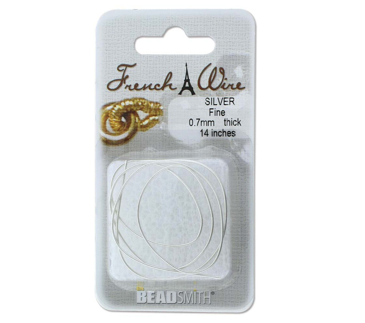 0.7mm Fine French Wire Silver Colour Gimp Bullion Wire