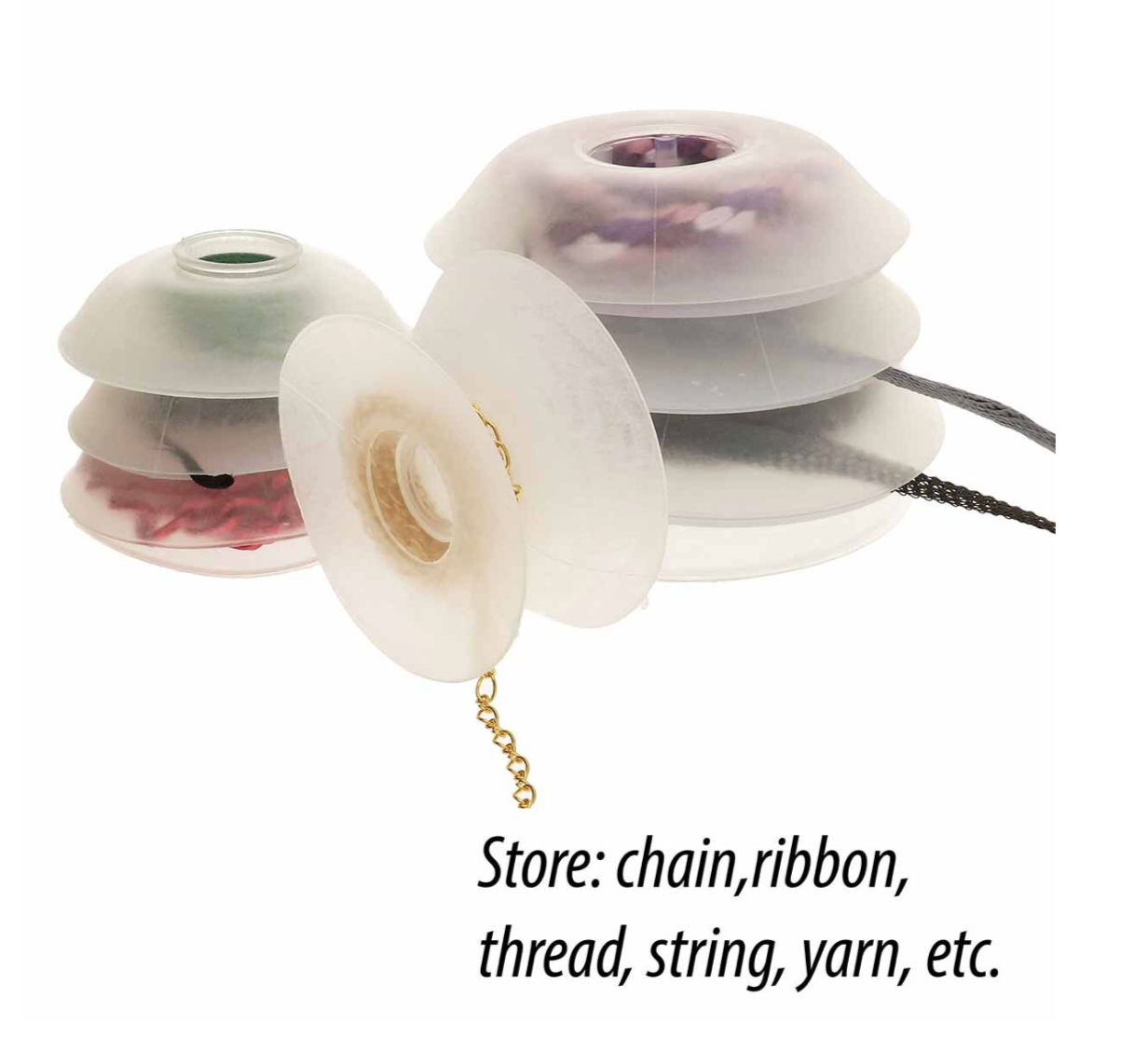 Large 67 mm Kumihimo Silicone Bobbins Pack of 2