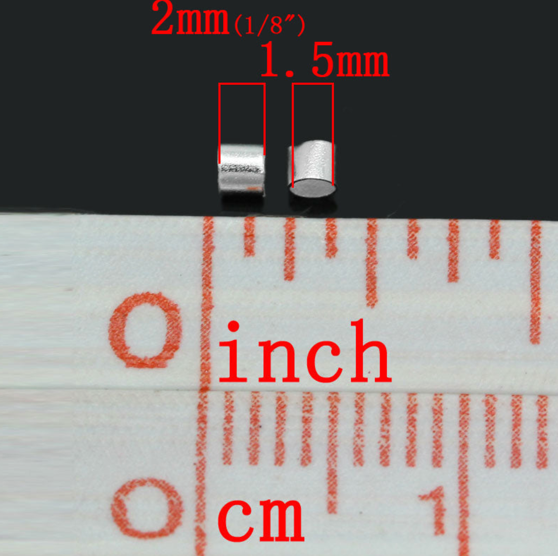 2mm Silver Plated Crimp Beads 2.5 grams (cca 200pcs)