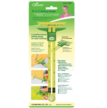5-in-1 Sliding Gauge Sewing Tool, Quilting Tool by Clover