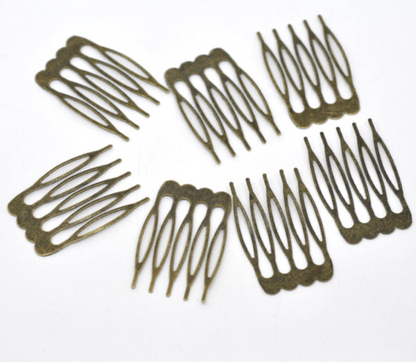 Antique Bronze Colour Small Hair Combs Pack of 10