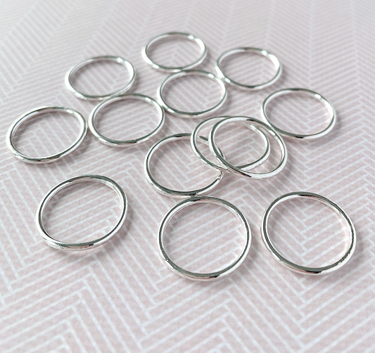 19mm Closed Jump Rings Silver Colour Beading Ring - Pack of 20