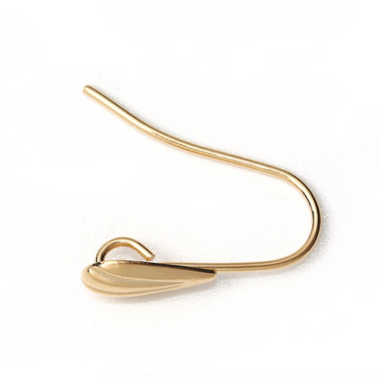 Gold Plated Earring Ear Wires with Petal and Loop Pack of 10