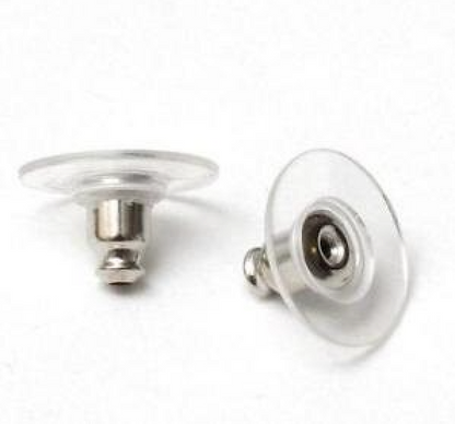 Silver Plated and Plastic Earring Backs Ear Post Stoppers Pack of 100