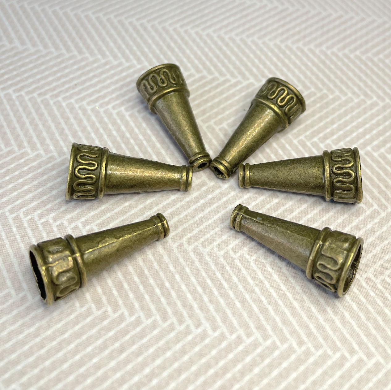 Cone Bead Caps Antique Bronze Colour Pack of 20