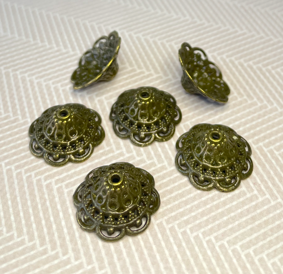 18 mm Large Bead Caps in Bronze Colour - Pack of 20