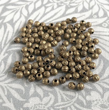 Bronze Colour Corrugated 4 mm Metal Spacer Beads - Pack of 200