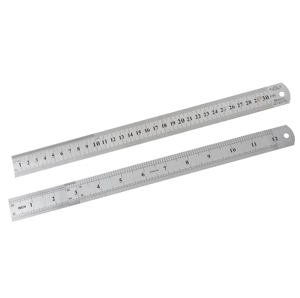 Metric / Imperial Stainless Steel Ruler 30 cm 12 Inch