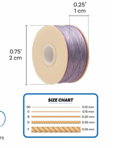 Lilac Nymo Beading Thread Size B - One Bobbin
