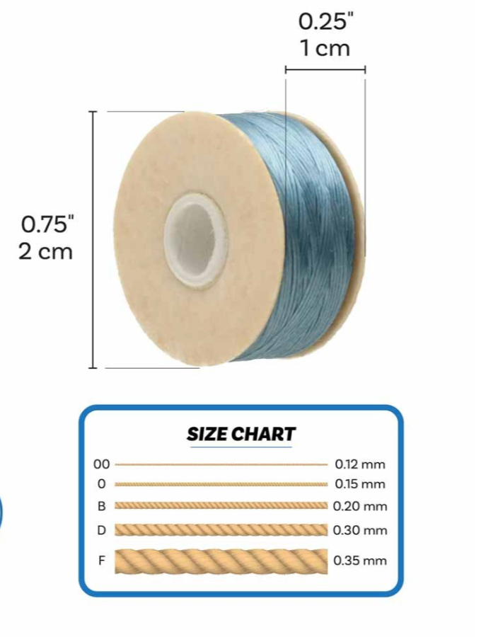 Turquoise Nymo Beading Thread Size B - One Bobbin