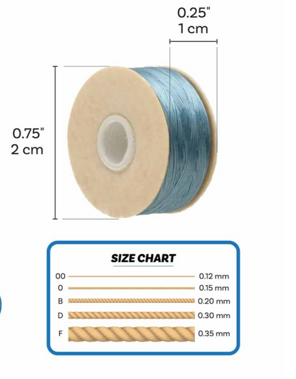 Turquoise Nymo Beading Thread Size B - One Bobbin