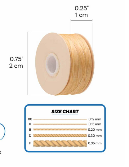 Champagne Nymo Beading Thread Size B - One Bobbin
