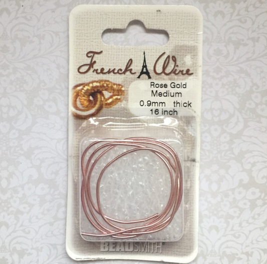0.9mm Fine French Wire Rose Gold Colour Gimp Bullion Wire