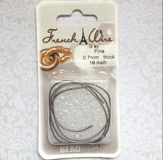 0.7mm Fine French Wire Gunmetal Grey Colour Gimp Bullion Wire