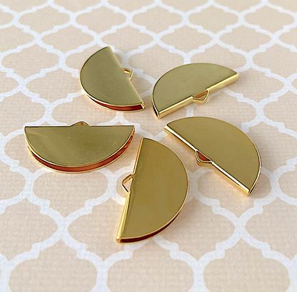 Half Round Ribbon Crimps Gold Colour Pack of 10