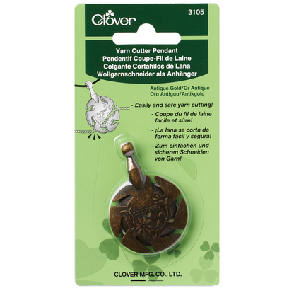 Clover Thread Cutter Pendant Antique Gold CL3105