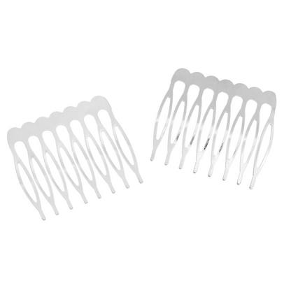 Silver Colour 43mm Hair Combs Pack of 10