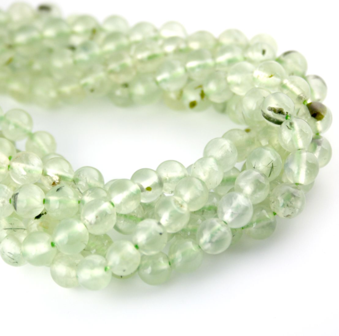 Natural Prehnite Gemstone 6mm Beads - Strand of 65