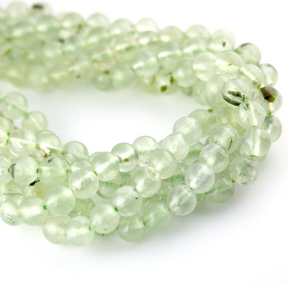Natural Prehnite Gemstone 6mm Beads - Strand of 65
