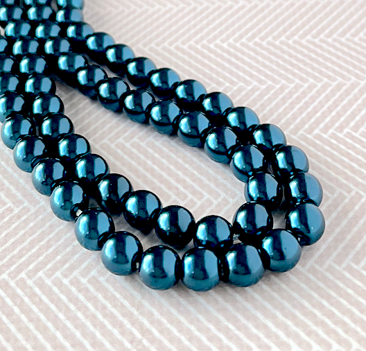 Montana Round Czech Glass Pearls 6mm Strand of 75 beads