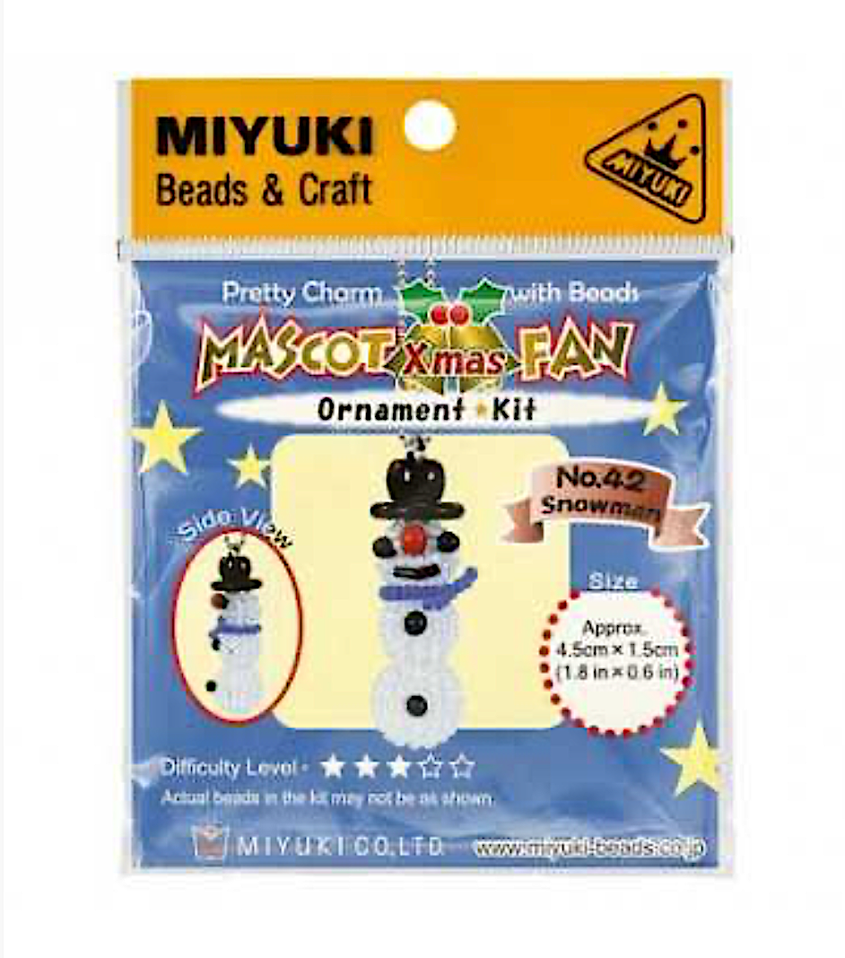 Snowman Beading Kit Mascot Children Craft Kit by Miyuki
