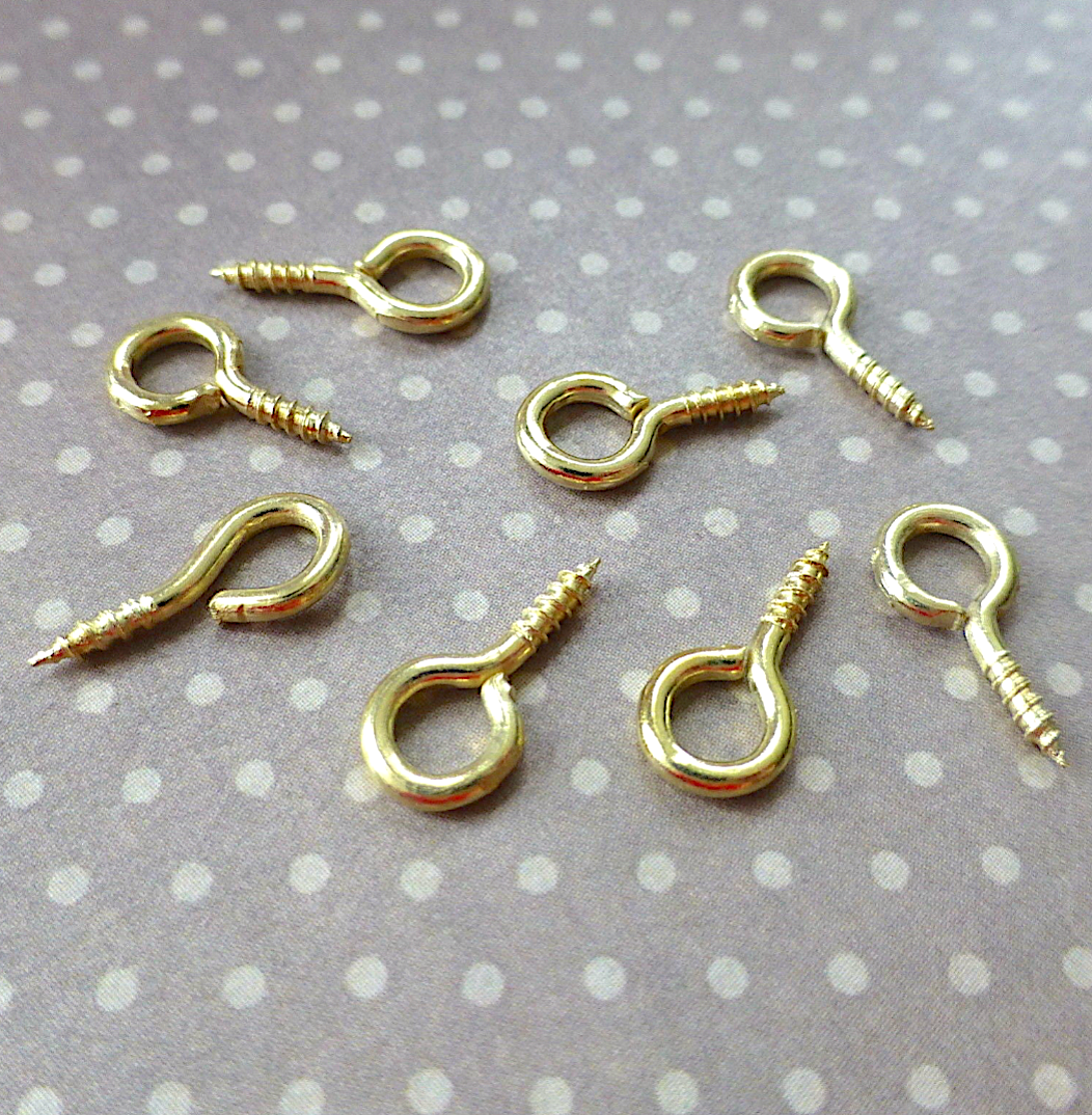 Gold Colour Eye Screw Bails - Pack of 100