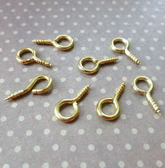 Gold Colour Eye Screw Bails - Pack of 100