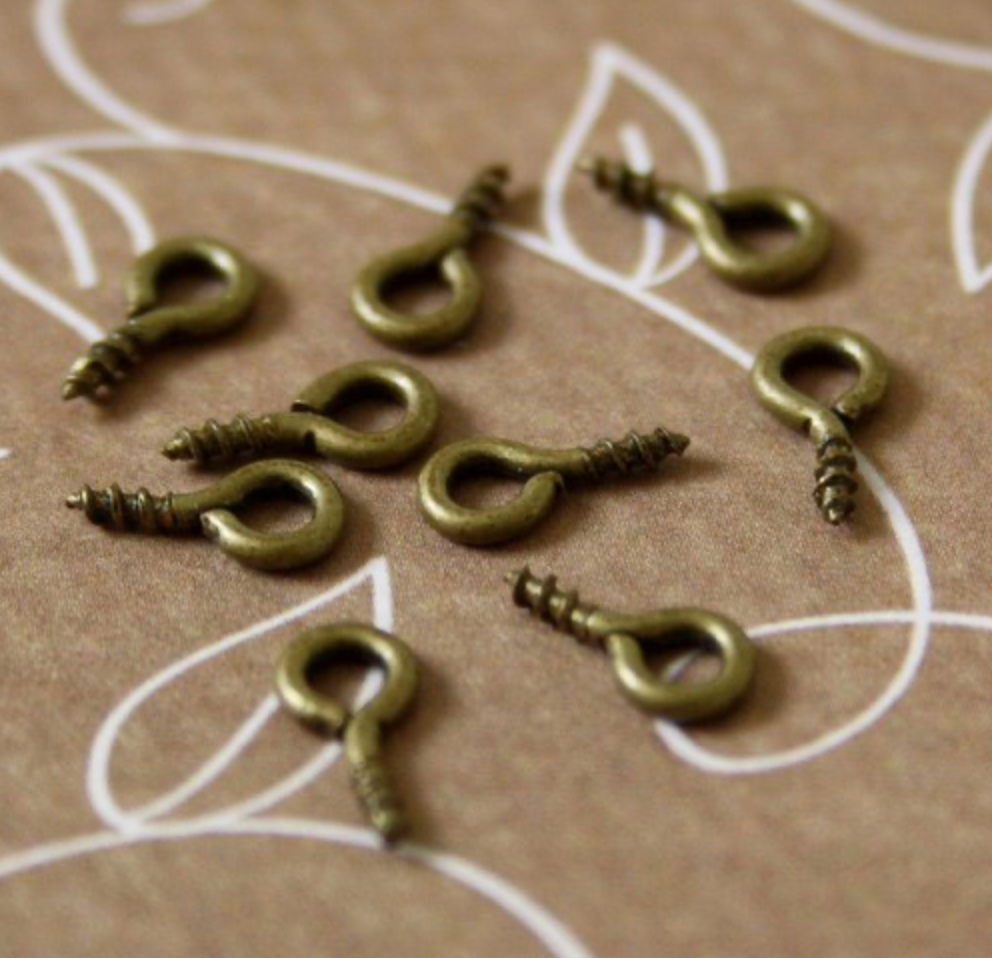 Bronze Colour 8mm Eye Screw Bails - Pack of 100