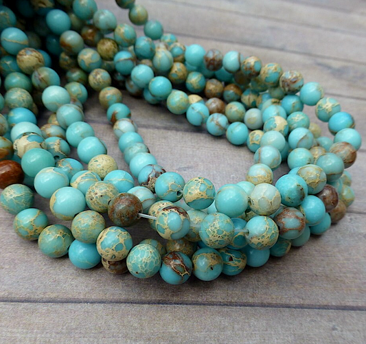 Natural Dyed Regalite Round 6mm Beads - Strand of 62