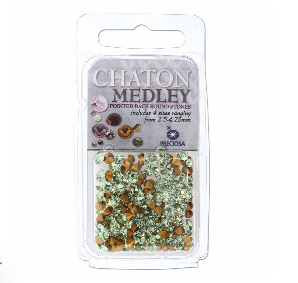 Crystalite Preciosa Chaton Rhinestones - 5 Grams of Mix Sizes