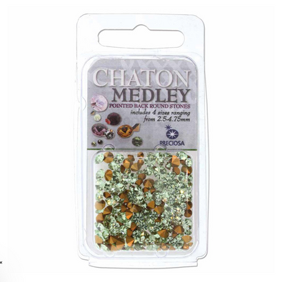 Crystalite Preciosa Chaton Rhinestones - 5 Grams of Mix Sizes