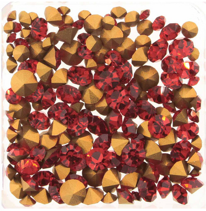 Ruby Preciosa Chaton Rhinestones - 5 Grams of Mix Sizes