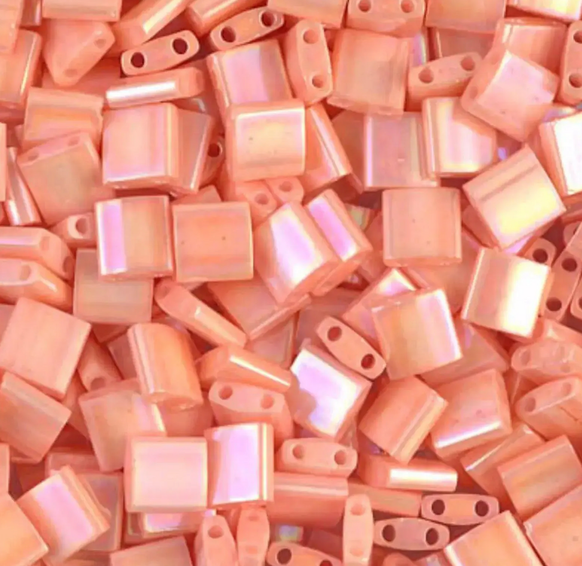 Semi Matte Opaque Salmon Miyuki Tila Beads 8 grams