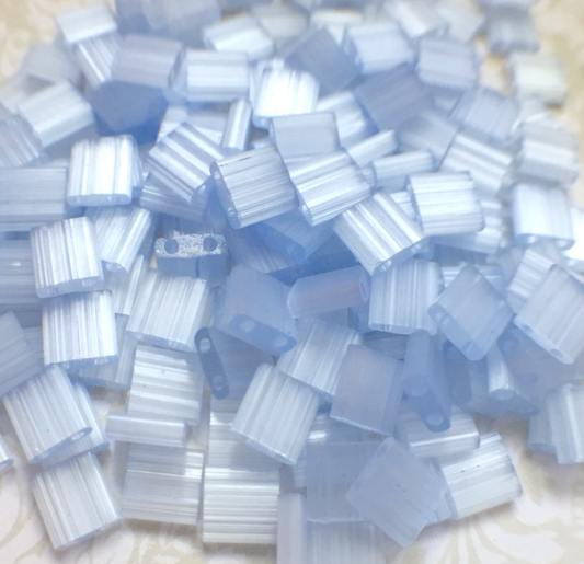 Silk Pale Blue Miyuki Tila Beads 8 grams