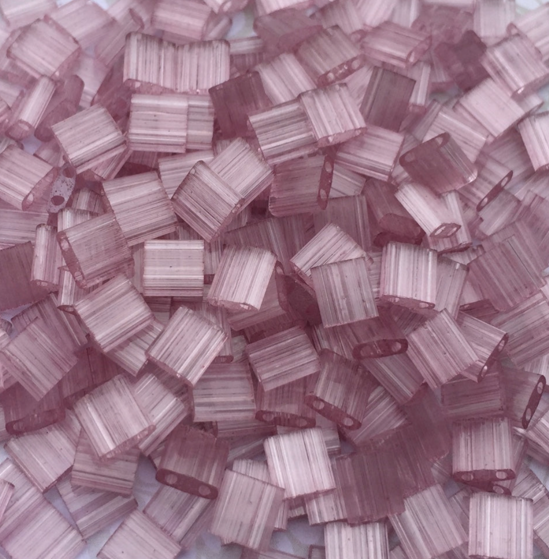 Silk Pale Dusty Rose Miyuki Tila Beads 8 grams