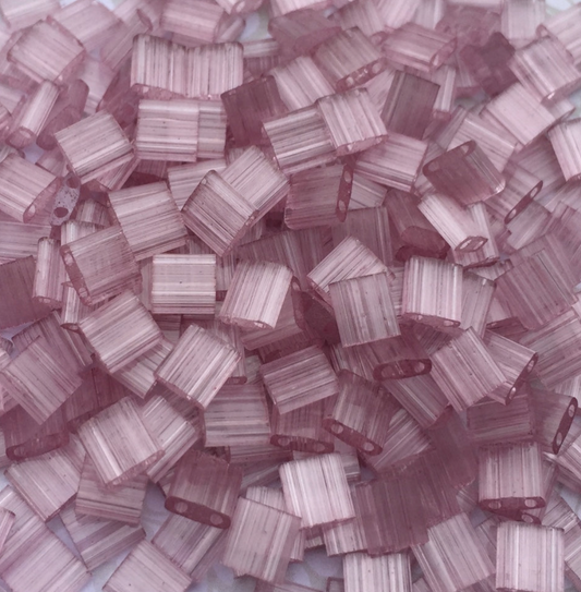 Silk Pale Dusty Rose Miyuki Tila Beads 8 grams